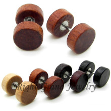 4 Farben erhältlich 10 mm Bio Holzkörper Schmuck Fake Plug